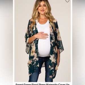Floral green maternity cover up form Pink Blush